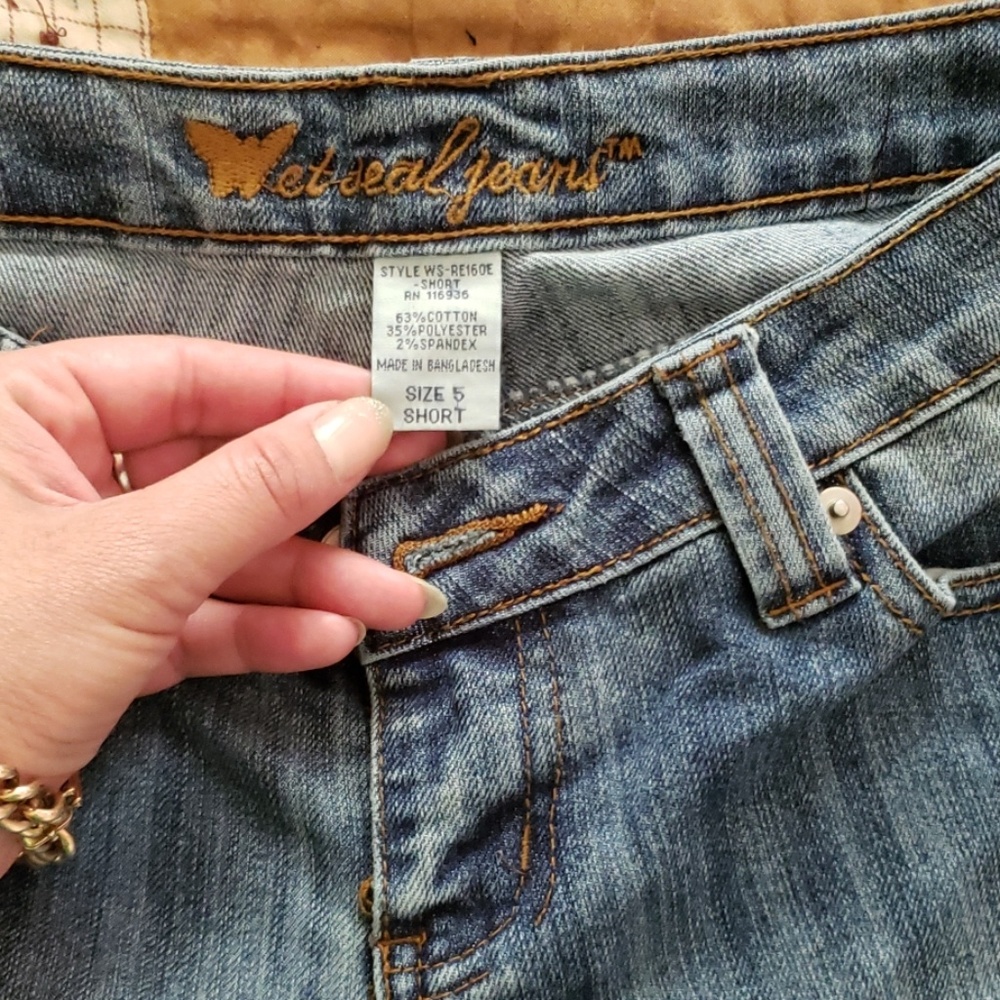 Wet Seal straight leg jeans slash Southpole bootcu